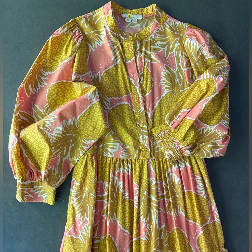 Boden Pinapple Print Maxi Dress - Picture 3 of 11
